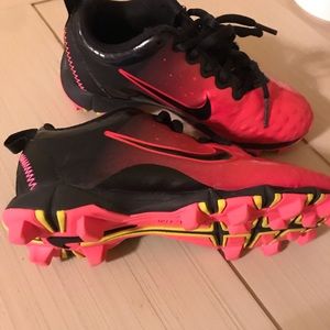 Nike cleats pink and black
